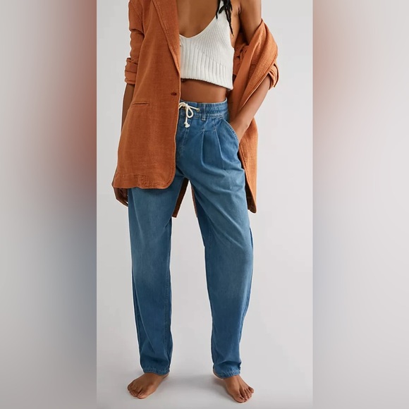 Free People Luna Denim Pull On Stardust Blue - Picture 3 of 3